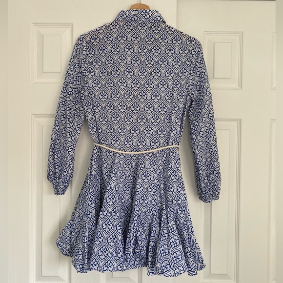 Zara Dresses Zara White Blue Floral Rope Belt Mini Dress Poshmark